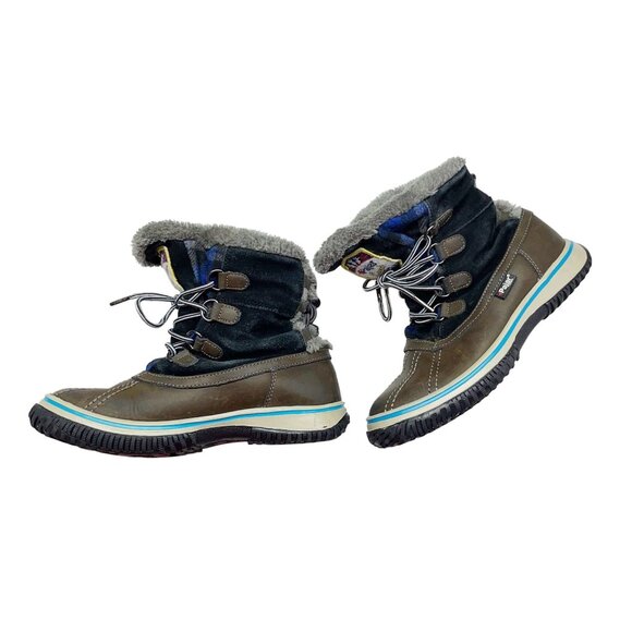Pajar Canada Iceberg Faux Fur Waterproof Boot US Size 5 - 5.5 Black Brown Winter - Picture 1 of 12